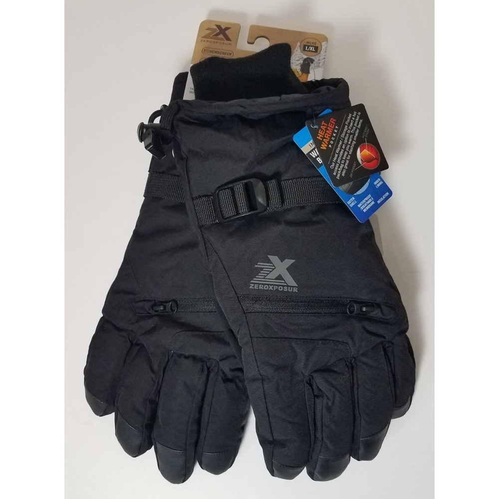 ZEROXPOSUR Men L/XL‎ Gloves Warmest Insulated Waterproof Touchscreen Pocket NEW